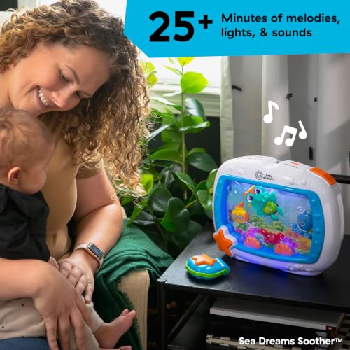Image of Baby Einstein 2-in-1 Sea Dreams Soother On-the-Go Gift Set, Musical Crib Toy Sound Machine and Portable Aquarium Toy, Ages Newborn and Up