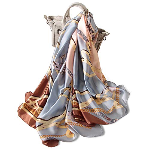 La mejor selección de Bufandas, estolas y fulares para Mujer los más solicitados. 48 LumiSyne Bufanda De Seda Mujer Fulares Estampada Vintage Estilo Moda Elegante Chal Cuadrado Grande Estolas Protector Solar Pañuelo Bufanda De Cuello Toda La Temporada