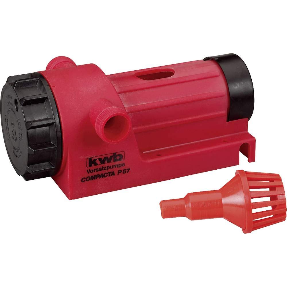 kwb Pompe Compacta P57 Pompe pour perceuse 3000 l/h, auto-amorçante avec filtre d'aspiration, raccord fileté R 3/4'', p. adaptateur de tuyau 1/2 et 3/4 pouce, Made in Germany