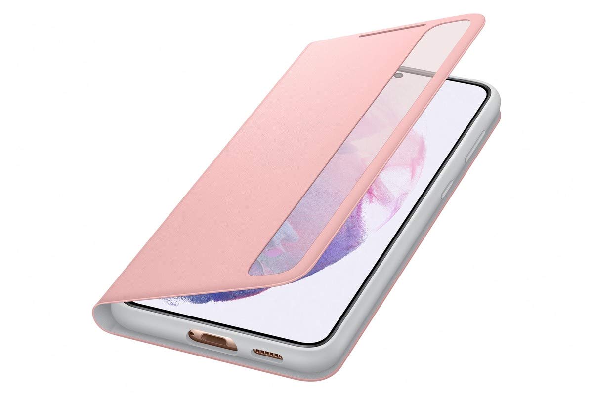 Samsung Clear View Smartphone Cover EF-ZG996 für Galaxy S21+ 5G Flip Cover, Handy-Hülle, extra-dünn, stoßfest, Schutz Case, Pink