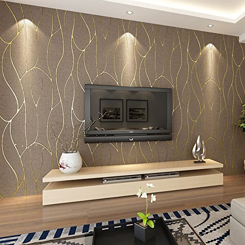 Ketian moderne simple 3d simili Cerf papier peint intissé pour salon Chambre TV Fond Diamond Lattice Pattern Mur Rouleau de papier, marron foncé, 0.53m (1.73' W) x 10m(32.8'L)=5.3m2 (57 sq.ft)