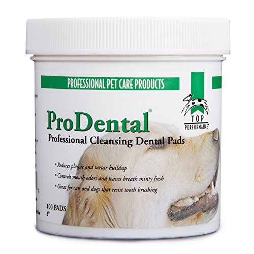 Top Performance ProDental Cleansing Pads — Safe and Effective Pads for Cleaning Pets' Teeth and Gums, 100-Pack