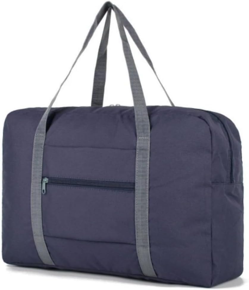荷物バッグ ポータブル 男女兼用 手持ち 旅行折りたたみ式 大容量 ナイロン 出張 (ダークブルー)