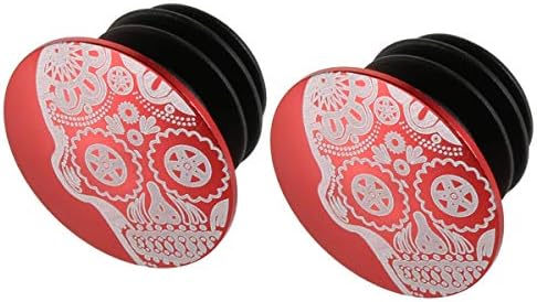 Bar End Plugs, Bike Handlebar Plug, Mountain Bike Bar End Caps, CNC MTB Handlebar End Plugs, Red (Aluminum, 2 PCS)