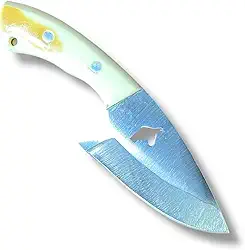 Faca de castração unha de onça faquinha bainha de couro (bege)