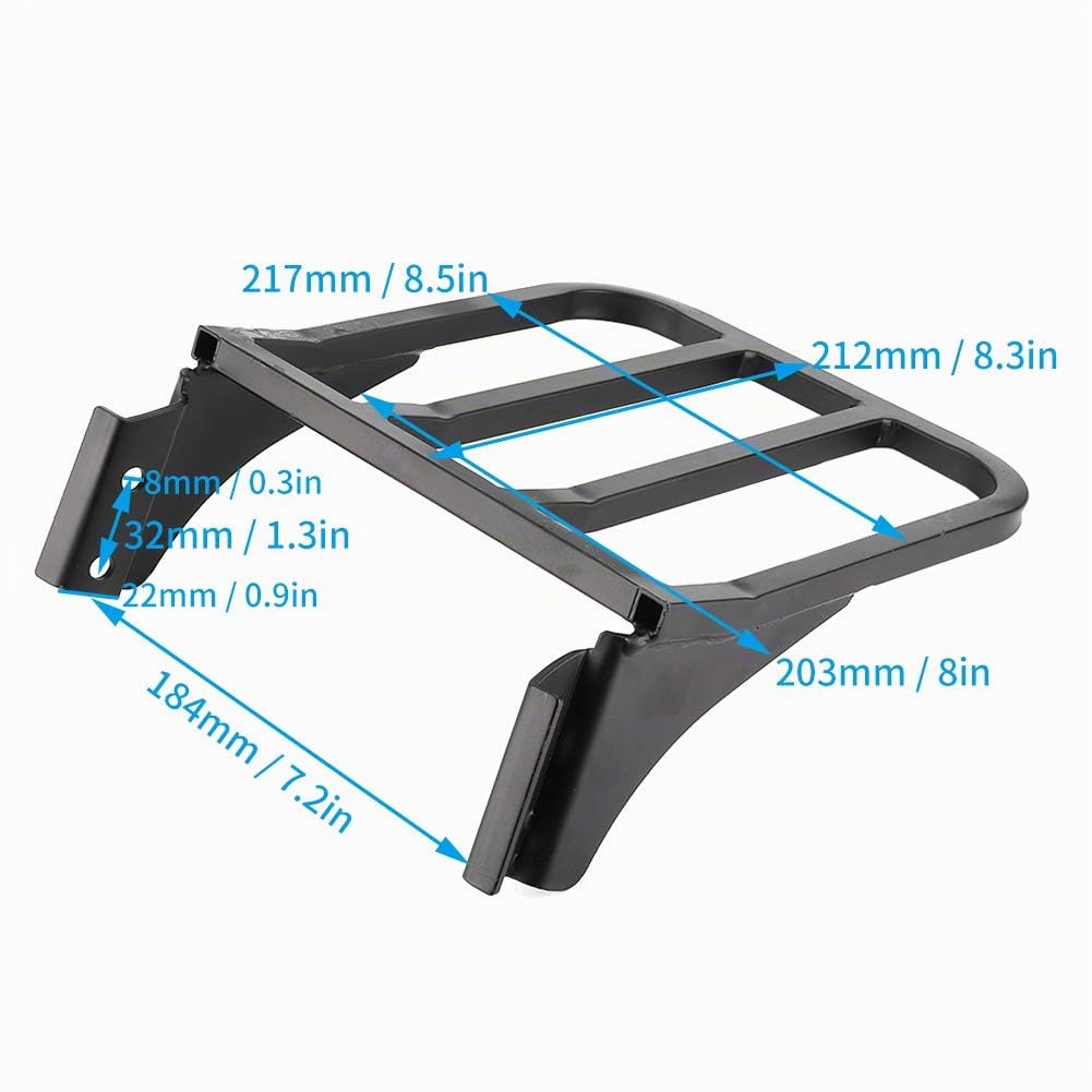 OUKENS Bagages Sissy Bar, Porte-Bagages de Moto, Support arrière de Barre de Sissy de Dossier de Moto adapté pour XL/FLST/FLSTC/FLSTSC