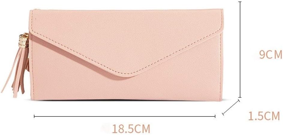 FMURY Women's PU Leather Long, Multi-Slots Wallet, with Tassel Pendant Card Holders(E)