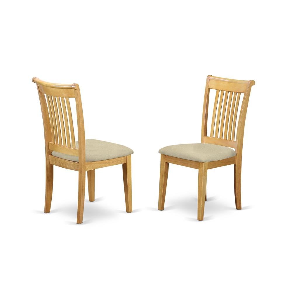 Asian Wood Dining Chair with Solid -Finish Frame by Furnifact – Wood, Oak, Pack of 2