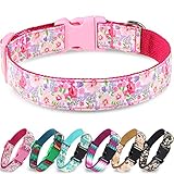 blumen halsband paracord Leicht & Weich - Das Gesamtgewicht dieses Hundehalsbands beträgt 61g. Mit dem weichen Polyesterfasergewebe ist es für Hunde sehr bequem