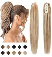 SEGO Claw Clip Ponytail Extension Human Hair Clip in Ponytail Hair Extensions 100% Real Human Hai...