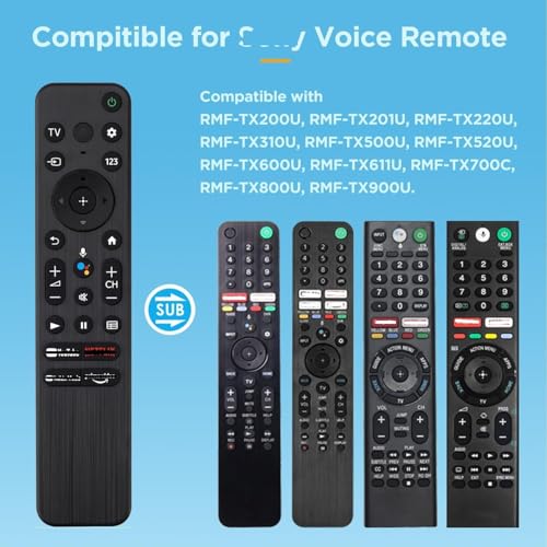 Image of ZIEVA Compatible with Sony bravia Smart Tv Remote Control - with Voice - with Hot Keys G0ogle Play, Netfix, Y0uTube Music and Y0uTube - Use for LCD LED OLED QLED UHD 4K Android (Tx 800p)