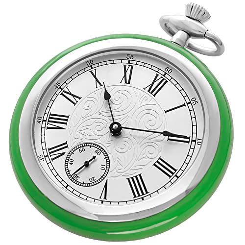 Reloj de bolsillo mecánico de acero completo que sustituye pantallas con cuerda manual verde antiguo