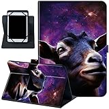 Rossy Universal 10.0 Tablet Case, Universal Case for 9.6-10.5 Inch Android Tablet, Slim PU Leather Stand Folio Shell Cover with 360 Degree Rotatable Kickstand Multiple Viewing,Funny Space Goat Meme