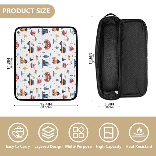 Bolsa de viaje resistente al calor Police Car Marble para herramientas de cabello como planchas y rizadores miniatura 4