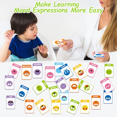 40PCS Autism Emotions Feelings Communication Cards for Speech Delay Children and Adults Special Needs Visual Aid Social Emotional Cards Special Ed Feelings Emotions Flash Card for Autism Communication - Image 6