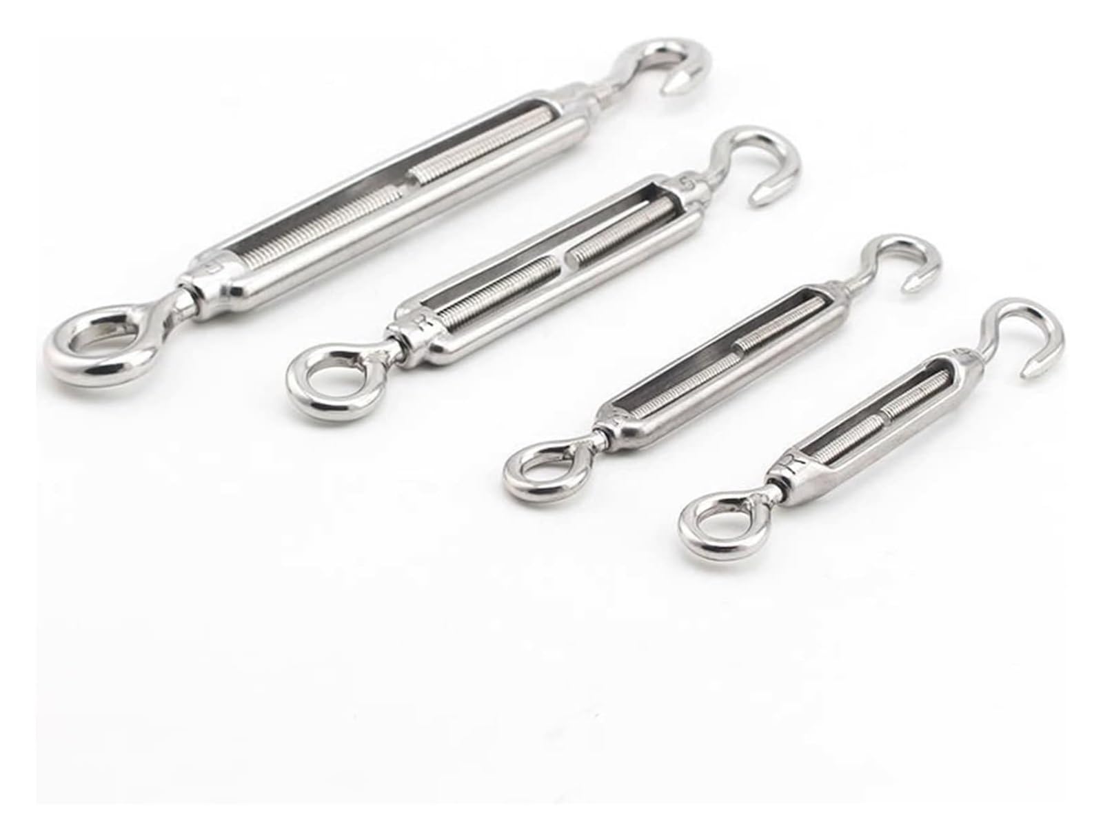 ZFPKXHVMG Adjust Open Turnbuckle, 1PC Stainless Steel Turnbuckle Hook Eye Wire Rope Tensioner(CC Type,M8)