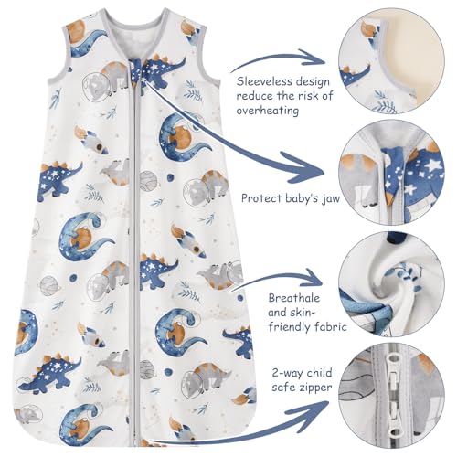 looxii baby sleep sack 05 tog 100 cotton 3 pack wearable blanket baby sleep bag for newborn infant 2-way zipper lightweight toddler sleeping sack 18-24 months