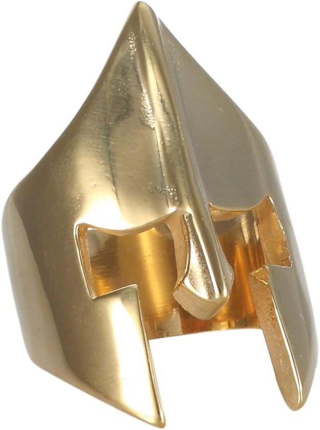 Ahley Stainless Steel Ring for Men, The Samurai Helmet Ring Gothic Golden