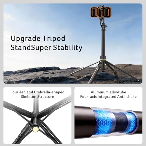 Image of Acer Gadget Magnetic Tripod for iPhone - 70.8 inch Magnetic Phone Tripod with Auto Open Magnetic Phone Mount Bluetooth Remote Adjustable Height for Vlogging YouTube TikTok Video Recording