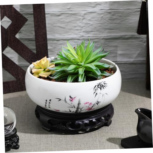 Pot de fleurs en céramique avec support design pour bureau et salon - 6