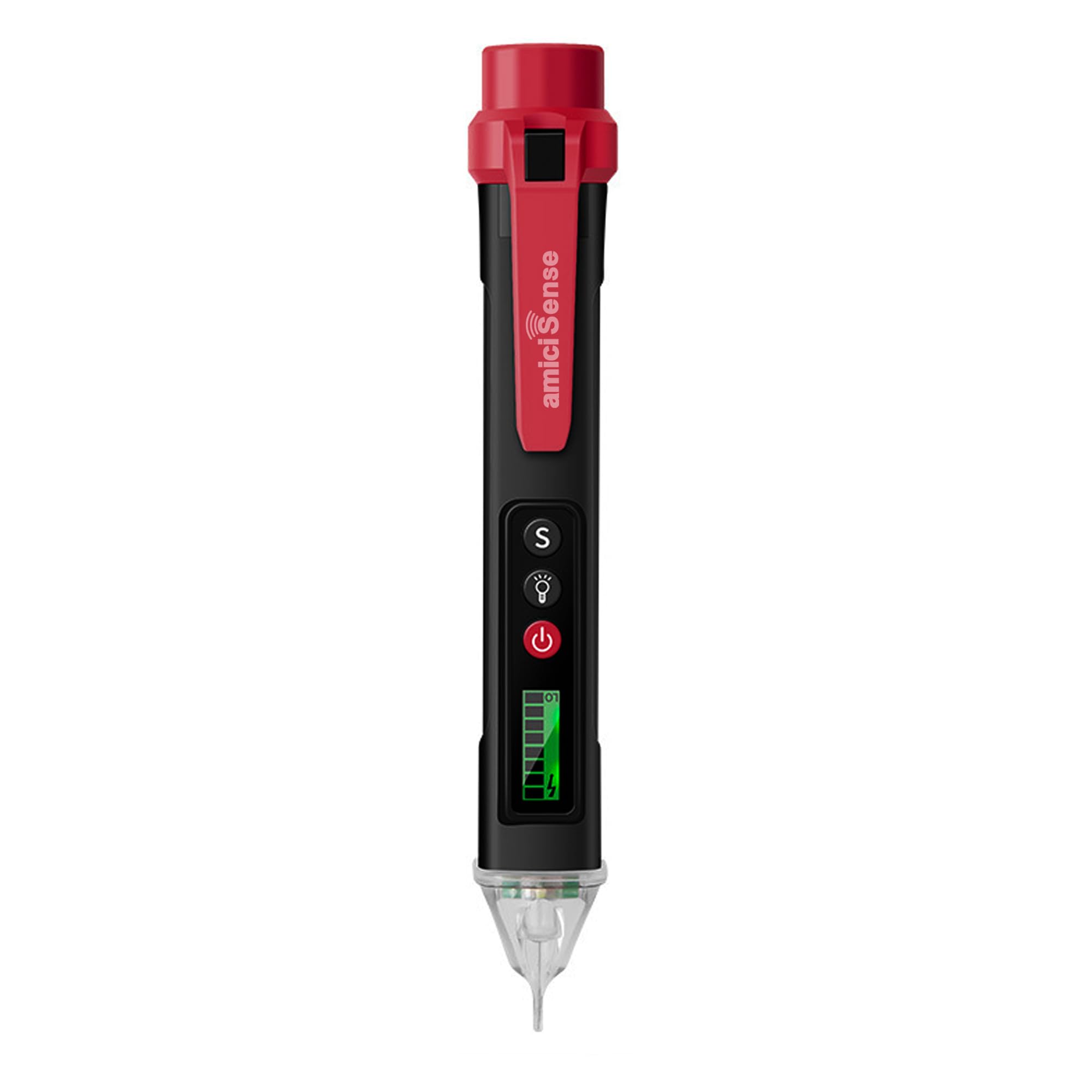 amiciSense Non-Contact Voltage Tester AC 12V-1000V Live/Null Wire Tester with Breakpoint Detection, Flashlight, Adjustable Sensitivity and 2xAAA Battery-picture-34