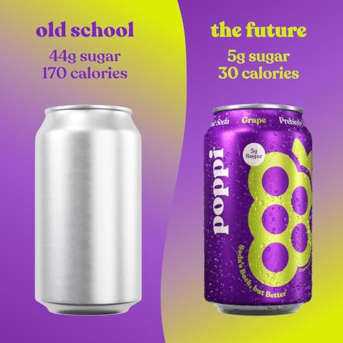 Image of Poppi Prebiotic Soda, Grape, 12 Oz, 12 Pack