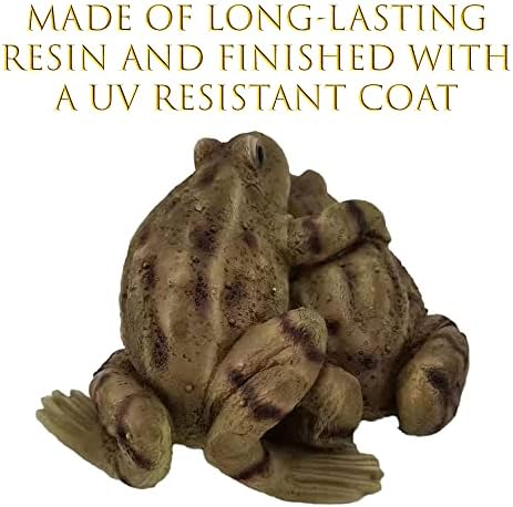 G&H Decor  Frog Poly Resin Lawn Statue  Hand Finished Ornament Figurine with Intricate Detail  Frost Resistant Garden Pond Sculpture Suitable for Indoor Outdoor Use  Toad Patio Gift (Lovers)