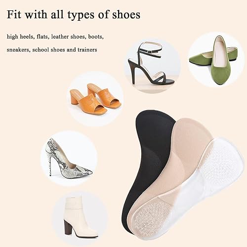 Miniatura 6 de Insertos de cojín de tacón alto para mujer, plantillas adhesivas de alivio de tacón alto que evitan el deslizamiento, plantillas de amortiguación