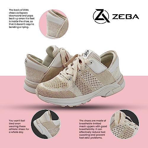 Image of ZEBA Hands Free Slip on Sneakers for Women - Step Up Your Comfort and Style with Perfect Walking Shoes and Fashion Sneakers