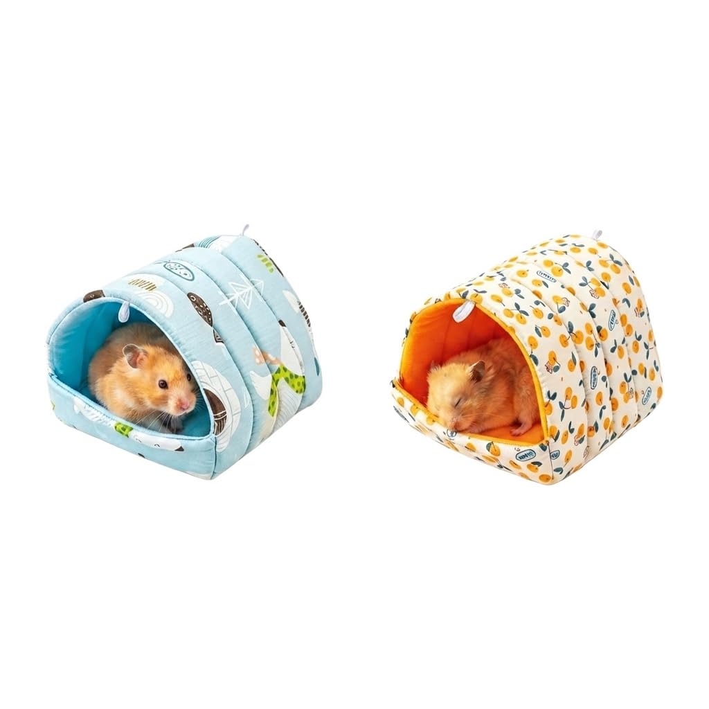 Mtbricey 2 Pack Guinea Pig Cosy Cave Bed Soft Washable Small Animal Nest