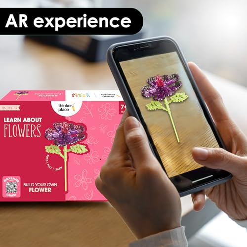 Image of STEM Magnolia Flower Building Blocks Set (86 Pcs, 12-in-1) | DIY Flower Pen Stand Kit for Kids 6+ Years (Boys & Girls) | Creative Craft & Learning Toy | Ideal Gift for Kids