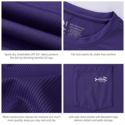 Image of BASSDASH Men's UPF 50+ Performance Long Sleeve T-Shirt UV Sun Protection Fishing Hiking Sports Shirts