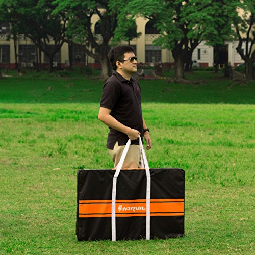 image for Harvil Aluminum-Framed Cornhole Bean Bag Toss Game Set with 8 Double-L