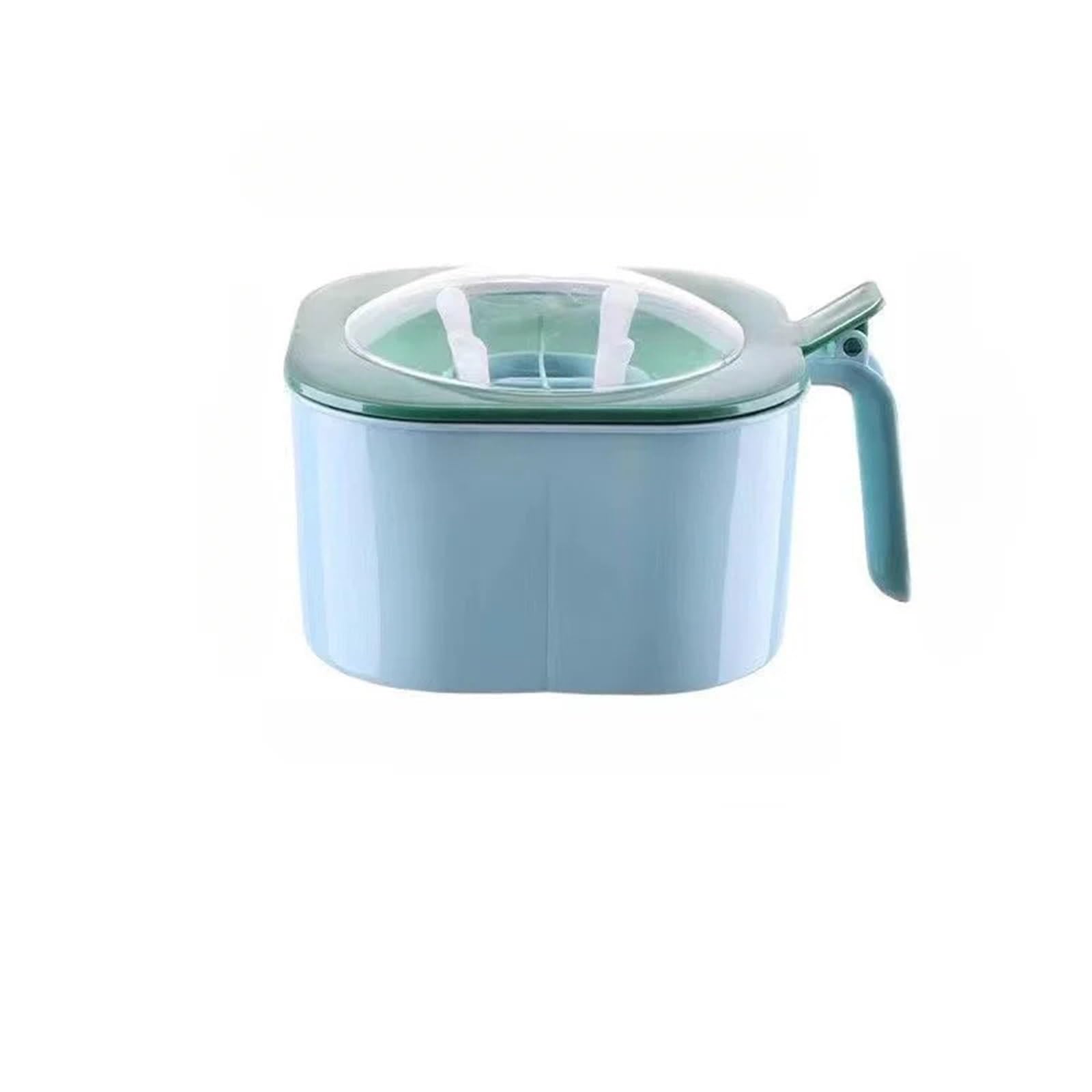 UBOHUZ Plastic Seasoning Box with Lid and Spoons Kitchen Square Spice Condiment Jars Sugar Bowl Salt Container Set Gadgets for Salt Sugar Spice Pepper(Light blue)