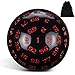 Single 100 Sided Polyhedral Dice D100 Game Dice 100 Sided Cube with Black Pouch, 45 mm (Black Base with Red Numbers)