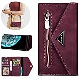 Miagon für Xiaomi Redmi Note 9S Crossbody Reißverschluss Hülle,Brieftasche Geldbörse Handtasche mit Schulterriemen Flip Kartenhalter Ständer PU Leder Cover für Xiaomi Redmi Note 9S