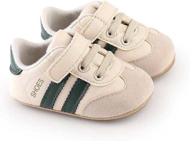 Newbron Baby Boys Girls Retro Sneakers Pu Leather Rubber Sole Walking Shoes Toddler Non-Slip First Walkers Infant Slippers Crib Shoes - Image 4