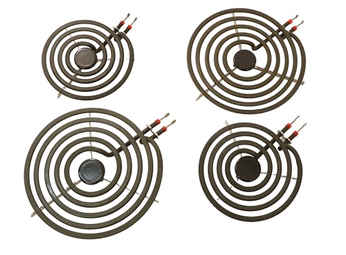 MP22YA 4 PACK Electric Range Burner Surface Element Replacement for Whirlpool KitchenAid Maytag Includes 2 8-Inch MP21YA & 2 6-Inch MP15YA 540331014,484783, TS5W8221,Y04000033 by KITCHEN BASICS 101