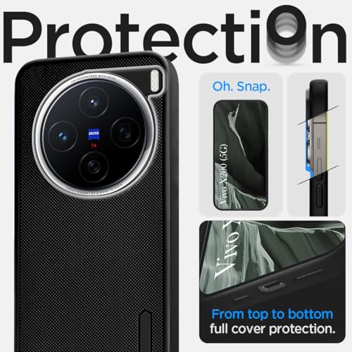 Image of Jkobi Back Cover Case for Vivo X200 5G (Textured Grip Design | Micro-Fiber Cloth Inside | Slim and Light Weight | Soft Touch and Feel | Black)