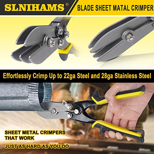 SLNIHAMS 5Blade Hand Crimper Sheet Metal Tools, Hvac Tool for 2428