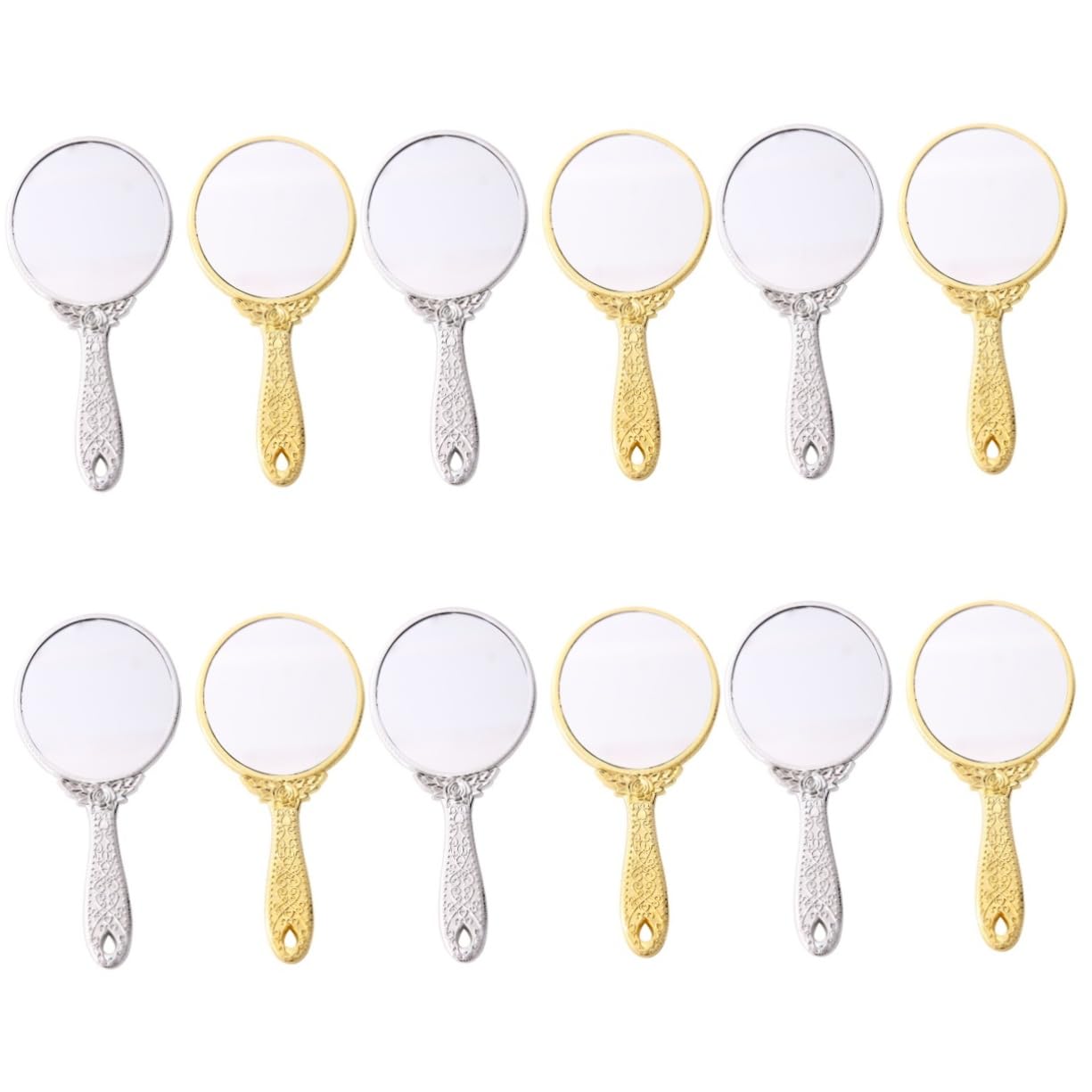 minkissy Espejo de tocador de 12 Piezas, Espejo de Aumento con luz, de Escritorio, Vintage, de Viaje, de Maquillaje, de, de peluquería, de Viaje