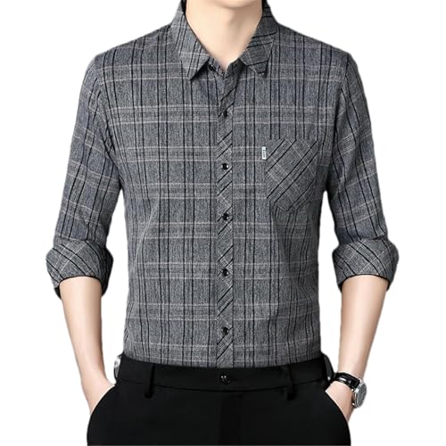 Chemise en lin homme à manches longues en fibre naturelle de lin avec finitions col revers