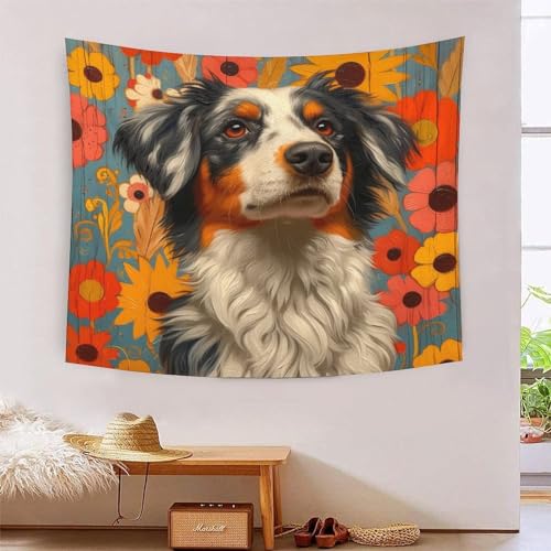 Chien berger allemand 3D effet tapisserie décoration murale 180x230