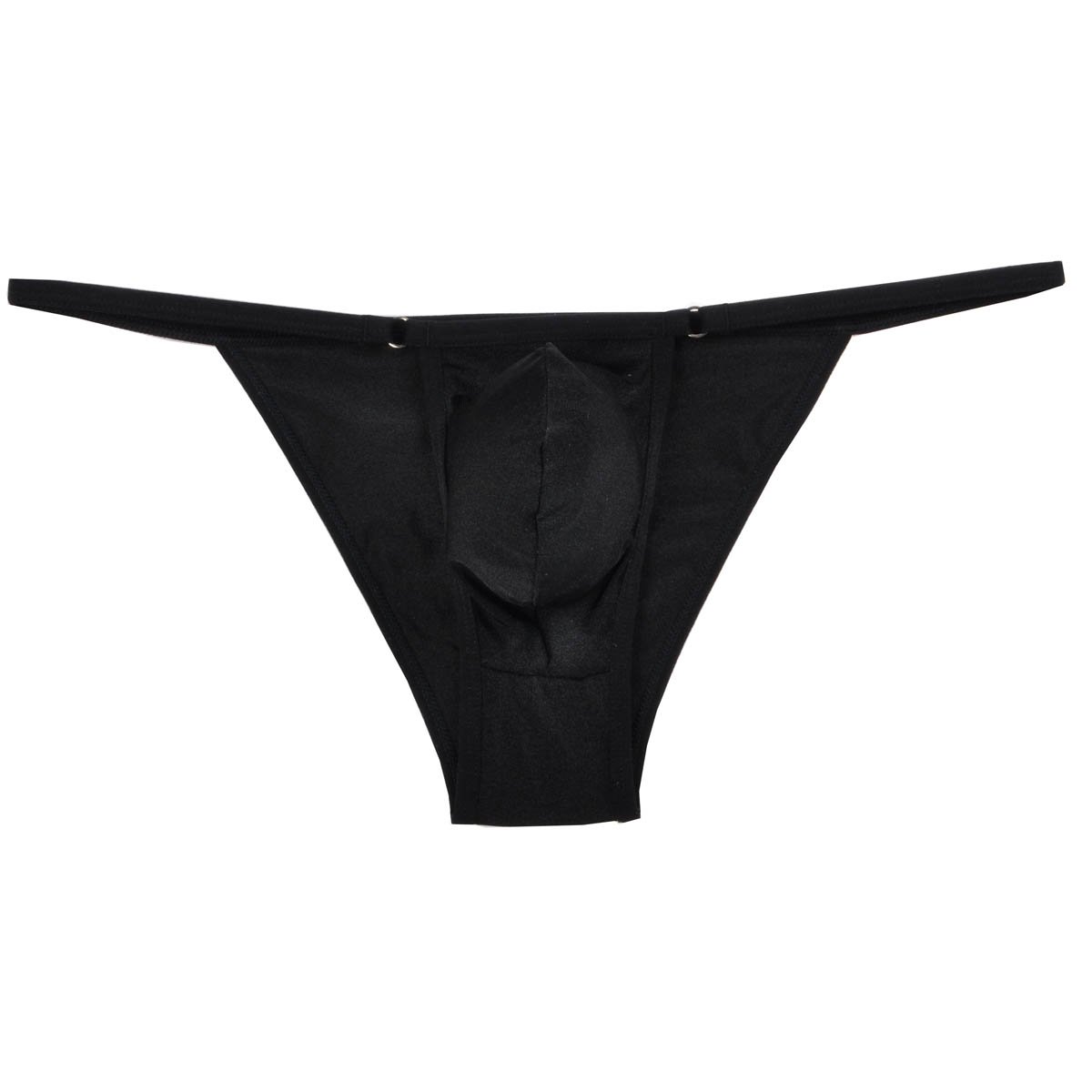 Lemja Men's Black Iron Bikini Brief Bottom Underwear Sexy Guys Mini Briefs Micro Boxer Bodywear M