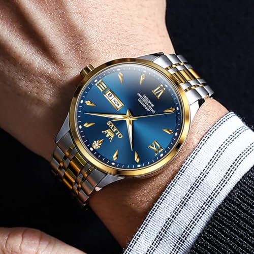 Image of OLEVS Automatic Mens Watches Self Winding Mechanical Business Luxury Dress Wrist Watch Stainless Steel Waterproof Luminous Day Date