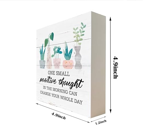 Miniatura 2 de Letreros de madera inspiradores, decoración de escritorio de caja de madera, decoración de mesa verde, decoración de oficina, decoración del hogar