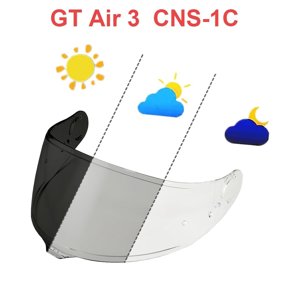 Visera Casco Moto para SHOEI GT-Air 3 CNS-1C, Visera Integral con Protección UV, Visera Resistente a Rayaduras para Casco Integral, Visera Antivaho para Casco