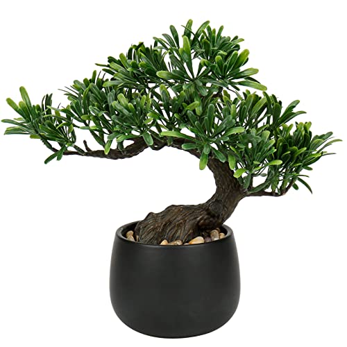 Artificial Bonsai Tree Juniper Faux Plants Indoor Fake Plants Decor with Ceramic Pots for Home Table...