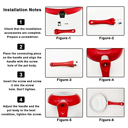 Nonstick Frying Pan Set, 8 Inch Omelet Pan, 9" & 9.5" Ceramic Fry Pans With Glass Lids;Double Layer Coating Ceramic Pan, Skillet Set Of 5 Pcs, Dishwasher Safe (Red) #TOP5