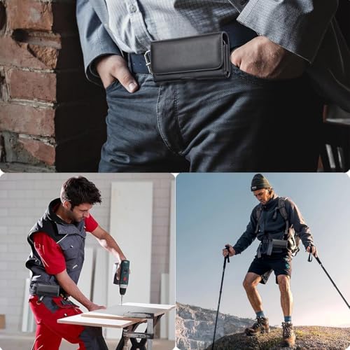Phone Holster Compatible with Samsung Galaxy Xcover6 Pro,S20 Ultra Leather Belt Clip Phone Holster, Phone Pouch Wallet Case Compatible with Sony Xperia 10 Plus, Xperia 1, Xperia Pro【Card Holder】 Case